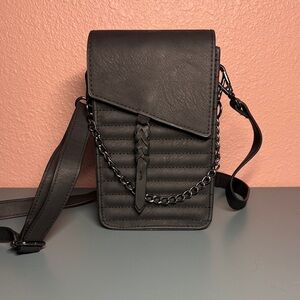 Black Crossbody Phone Bag with Chain